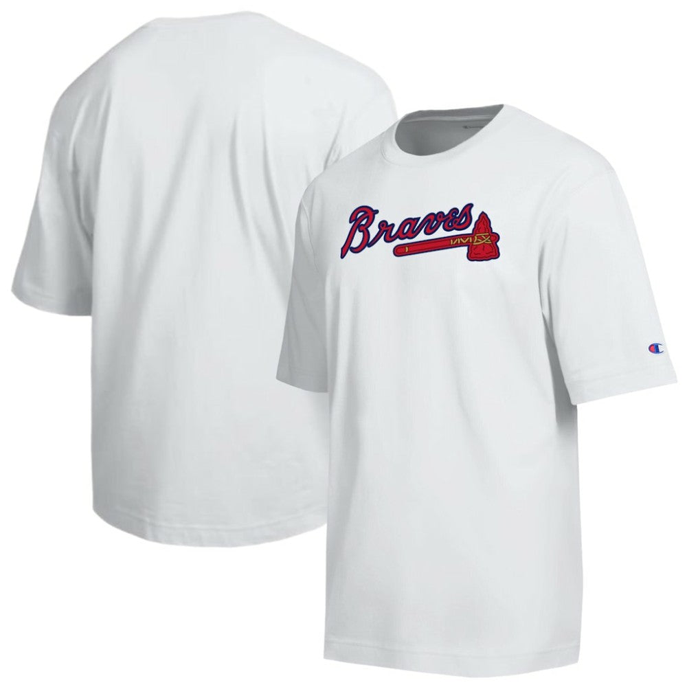 Atlanta Braves Champion All Star Arched Chenille Wordmark T-Shirt - White T-shirts