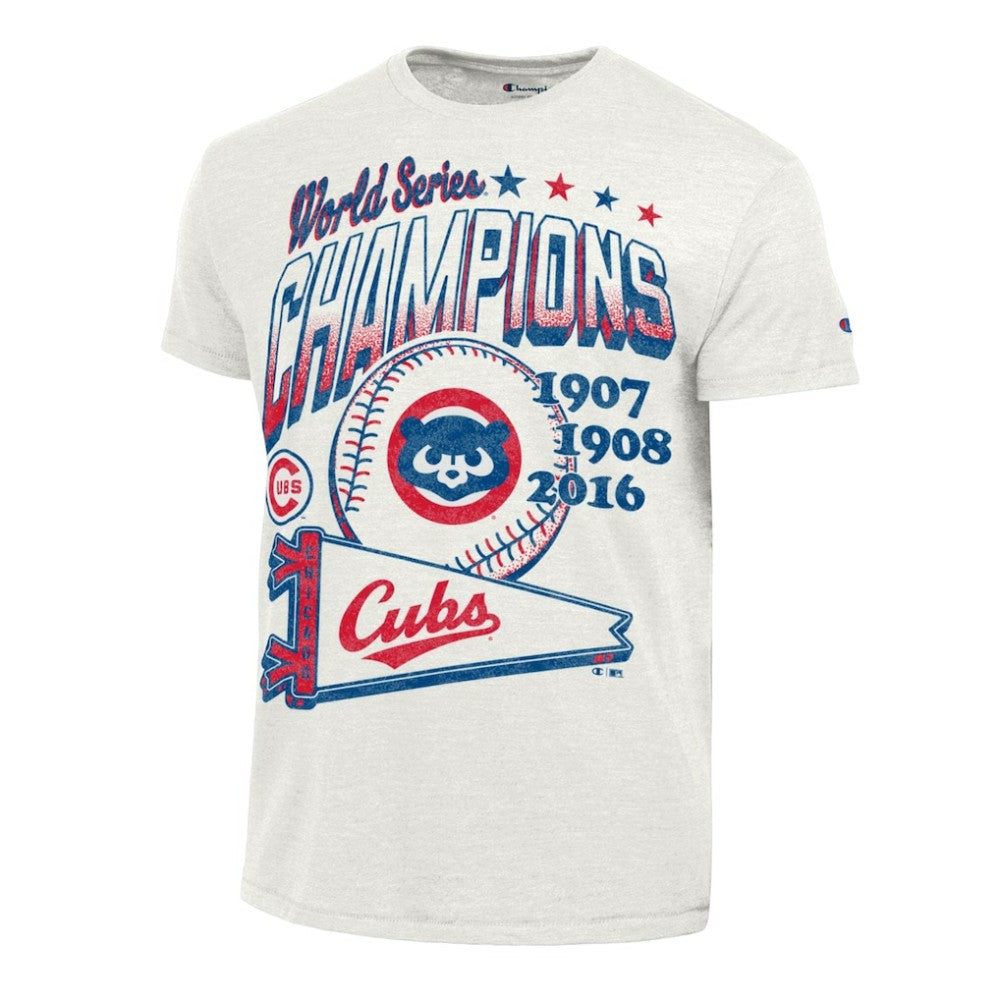 Chicago Cubs Champion Winning Tradition Cooperstown Tri-Blend T-Shirt - White T-shirts