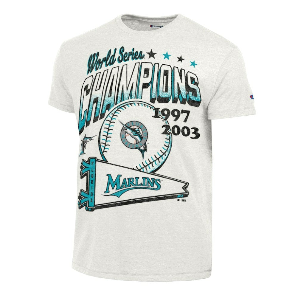 Miami Marlins Champion Winning Tradition Cooperstown Tri-Blend T-Shirt - White T-shirts