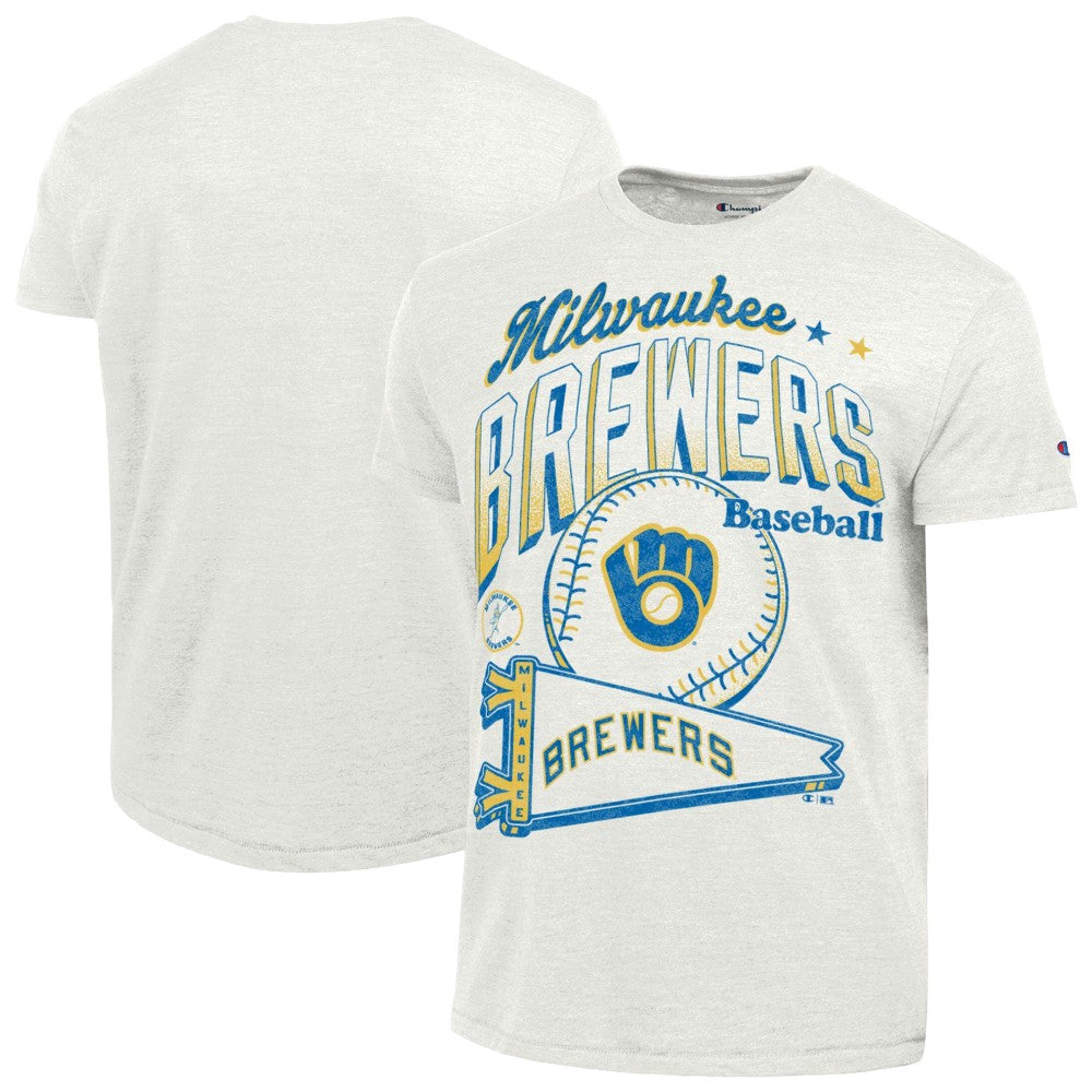 Milwaukee Brewers Champion Winning Tradition Cooperstown Tri-Blend T-Shirt - White T-shirts