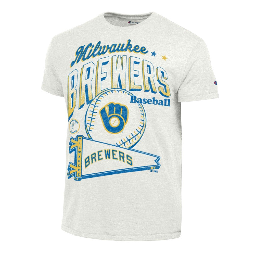 Milwaukee Brewers Champion Winning Tradition Cooperstown Tri-Blend T-Shirt - White T-shirts