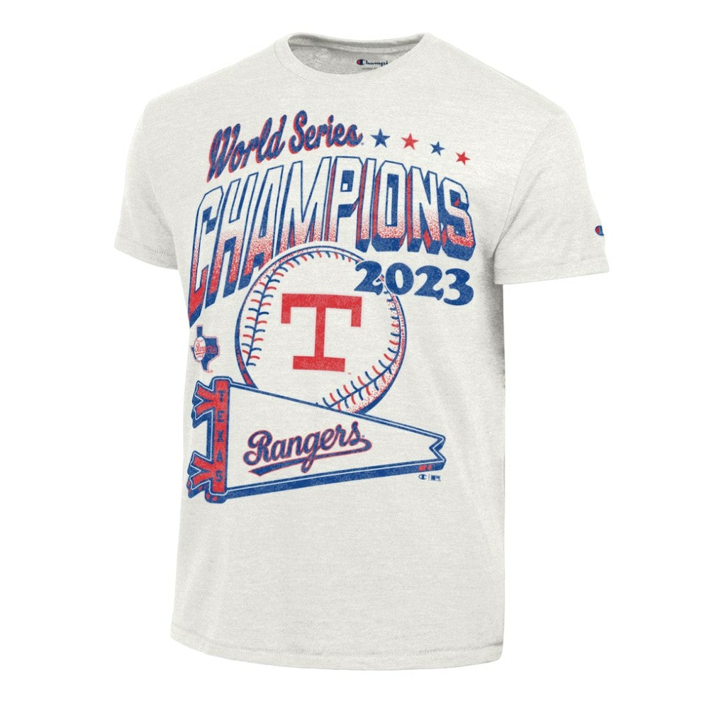 Texas Rangers Champion Winning Tradition Cooperstown Tri-Blend T-Shirt - White T-shirts