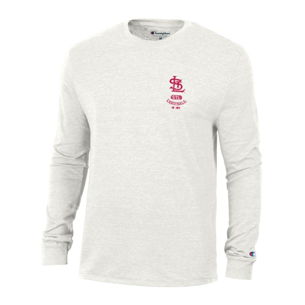 St. Louis Cardinals Champion Cooperstown Winning Tradition Tri-Blend Long Sleeve T-Shirt - White T-shirts