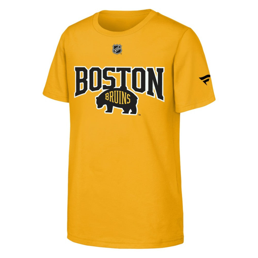 Boston Bruins Fanatics Youth 2026 NHL Stadium Series Authentic Locker Room T-Shirt - Gold | US 203671069