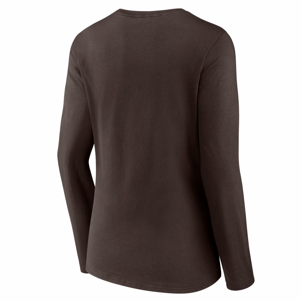 Cleveland Browns Women's Hustle Long Sleeve V-Neck T-Shirt - Brown T-shirts