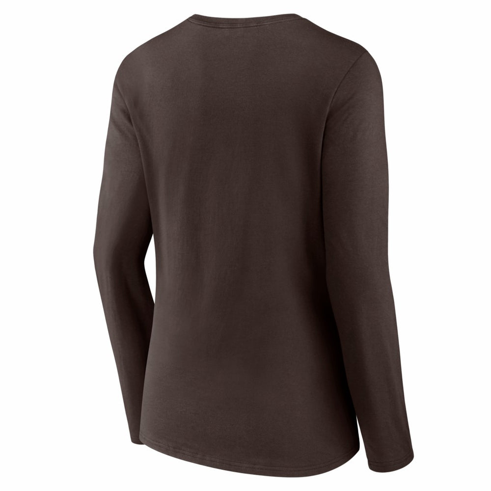 Cleveland Browns Women's Hustle Long Sleeve V-Neck T-Shirt - Brown T-shirts