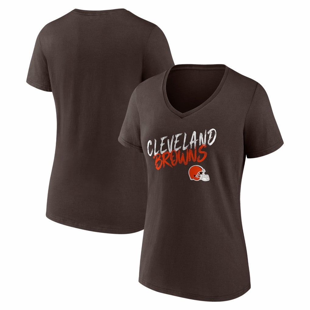 Cleveland Browns Women's Hustle V-Neck T-Shirt - Brown T-shirts