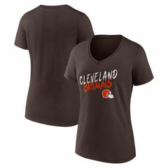 Cleveland Browns Women's Hustle V-Neck T-Shirt - Brown T-shirts