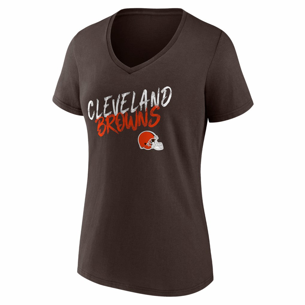 Cleveland Browns Women's Hustle V-Neck T-Shirt - Brown T-shirts