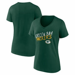 Green Bay Packers Women's Hustle V-Neck T-Shirt - Green T-shirts