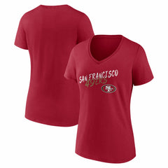 San Francisco 49ers Women's Hustle V-Neck T-Shirt - Scarlet T-shirts
