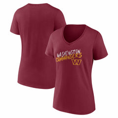 Washington Commanders Women's Hustle V-Neck T-Shirt - Burgundy T-shirts