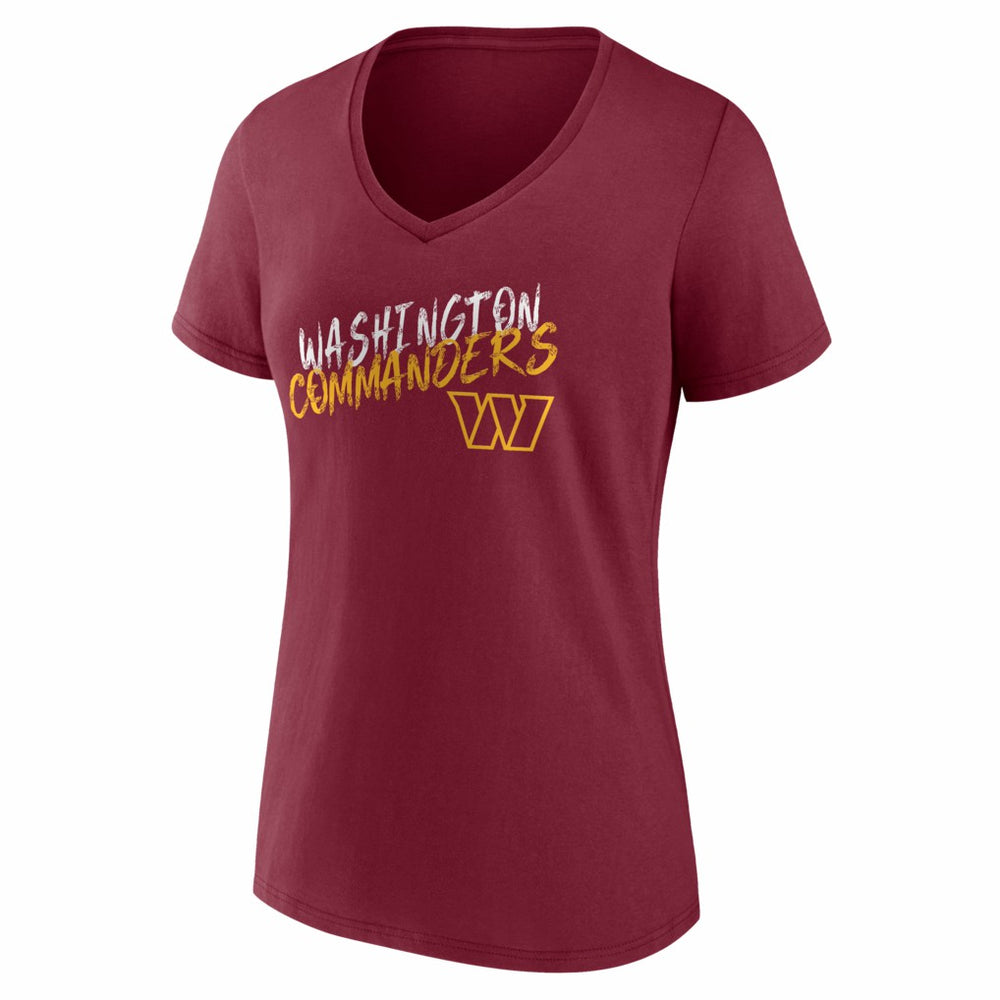 Washington Commanders Women's Hustle V-Neck T-Shirt - Burgundy T-shirts