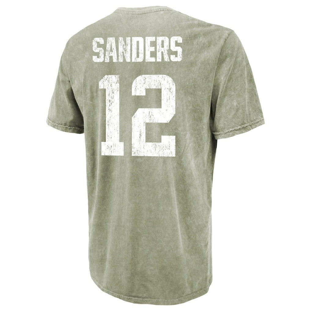 Shedeur Sanders Cleveland Browns Majestic Threads Mineral Wash Name & Number T-Shirt - Moss Green T-shirts
