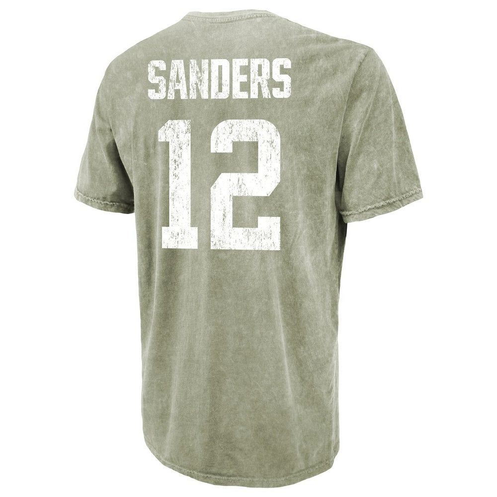 Shedeur Sanders Cleveland Browns Majestic Threads Mineral Wash Name & Number T-Shirt - Moss Green T-shirts