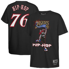 Philadelphia 76ers Youth Hip Hop T-Shirt Black - Mitchell & Ness