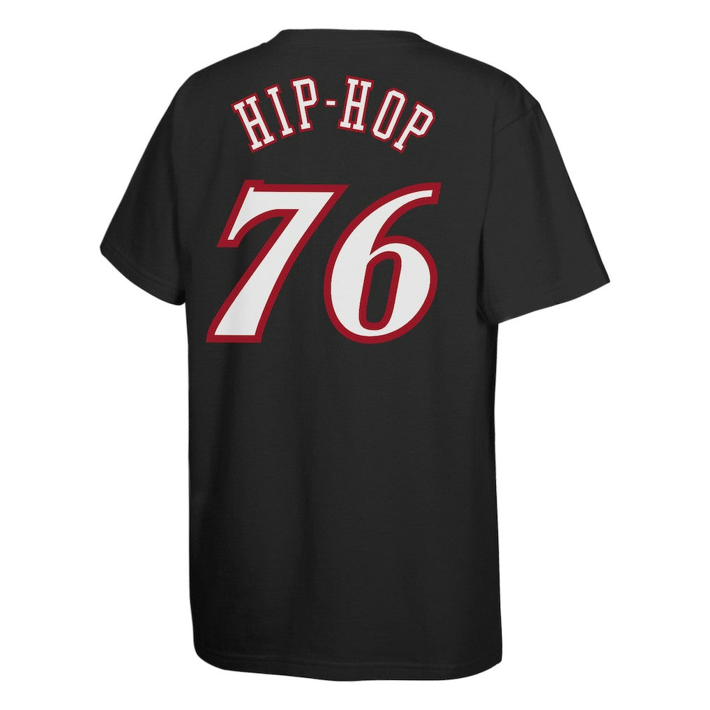 Philadelphia 76ers Youth Hip Hop T-Shirt Black - Mitchell & Ness