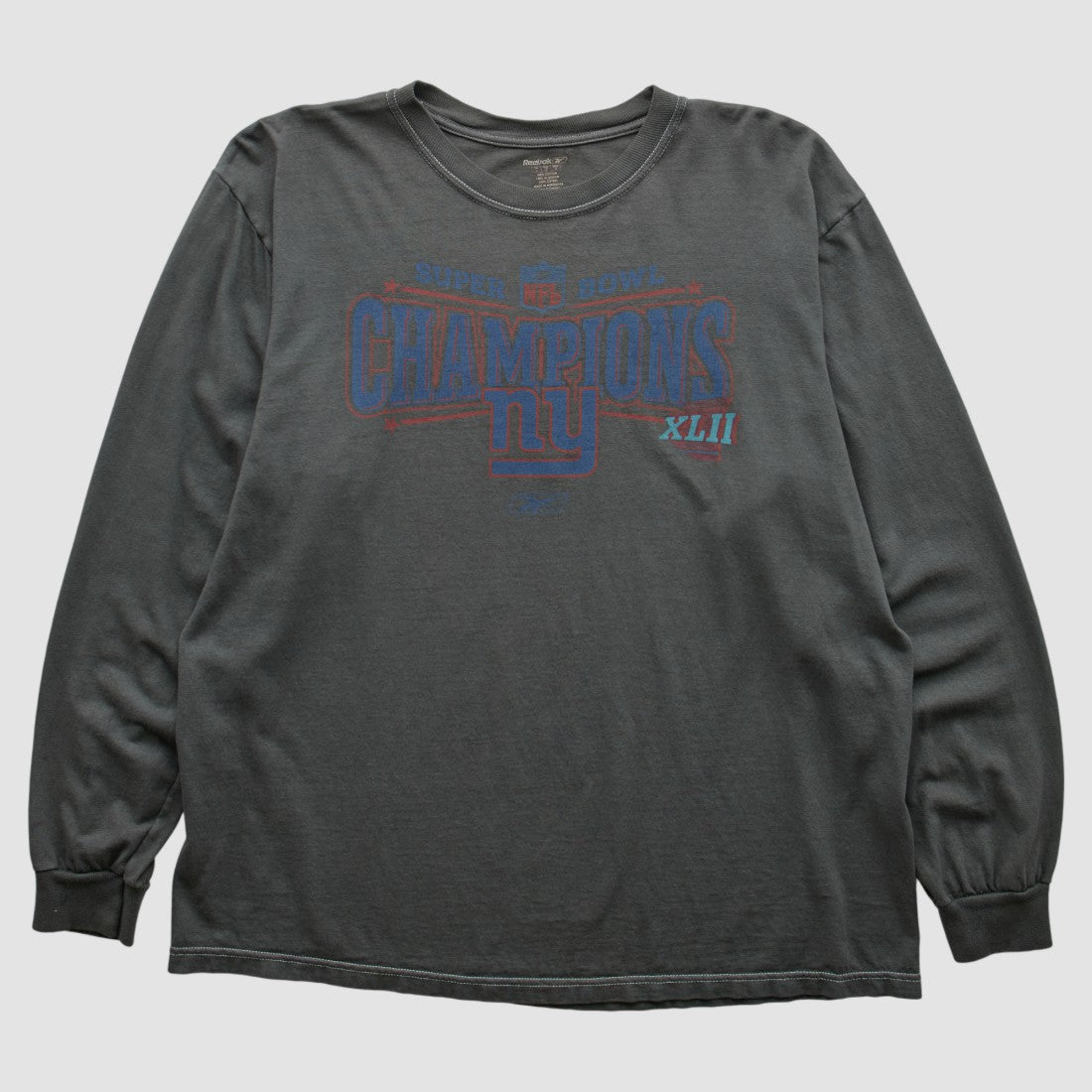 New York Giants Reebok 2008 Long Sleeve T-shirt - Charcoal T-shirts