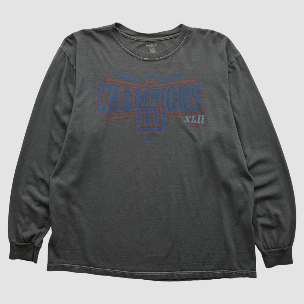 New York Giants Reebok 2008 Long Sleeve T-shirt - Charcoal T-shirts