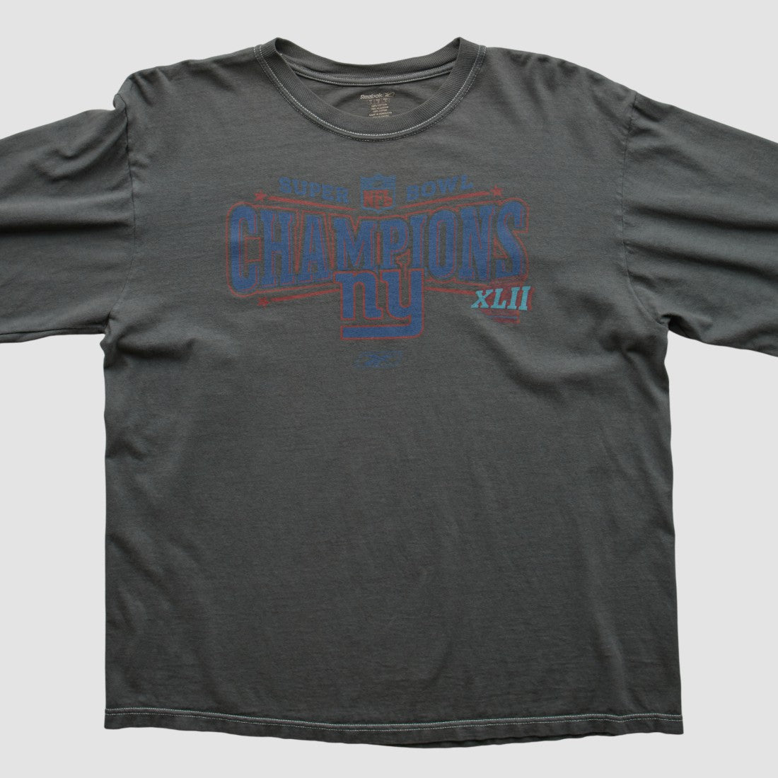 New York Giants Reebok 2008 Long Sleeve T-shirt - Charcoal T-shirts