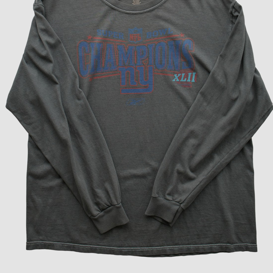 New York Giants Reebok 2008 Long Sleeve T-shirt - Charcoal T-shirts