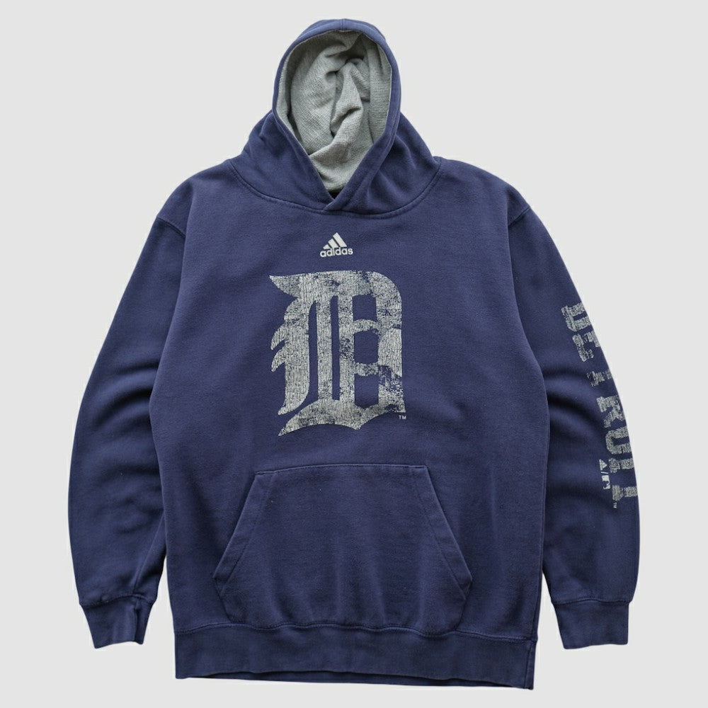 Detroit Tigers Adidas 2010s Hooded Pullover Sweatshirt - Navy - XVintage Pullover
