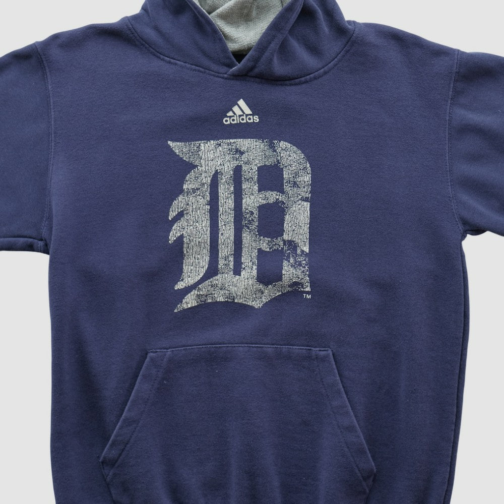 Detroit Tigers Adidas 2010s Hooded Pullover Sweatshirt - Navy - XVintage Pullover