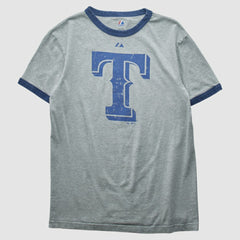 Texas Rangers Majestic 2010 T-shirt - Heather Gray - Vintage T-shirts