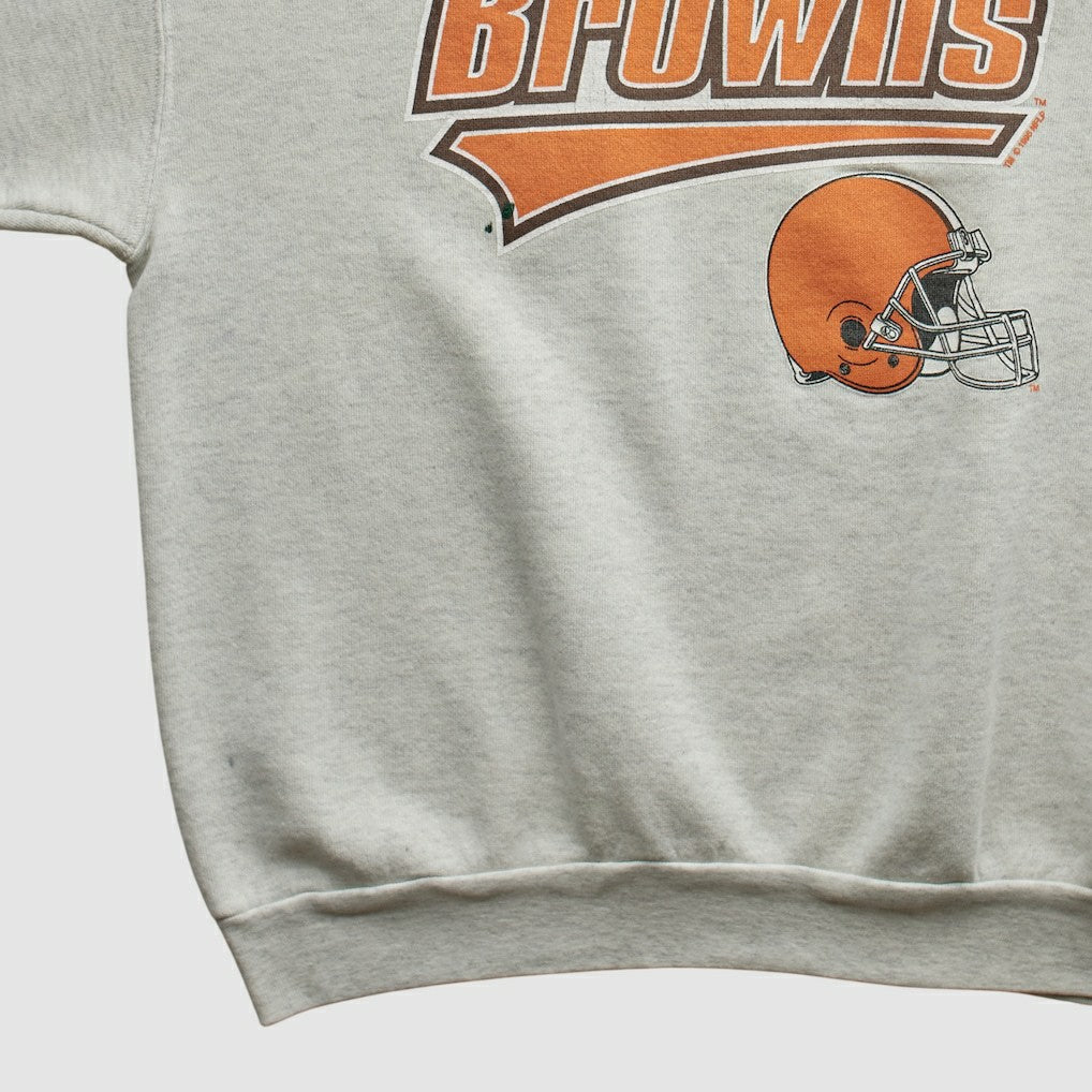 Cleveland Browns Starter 90s Pullover Sweatshirt - Heather Gray Pullover