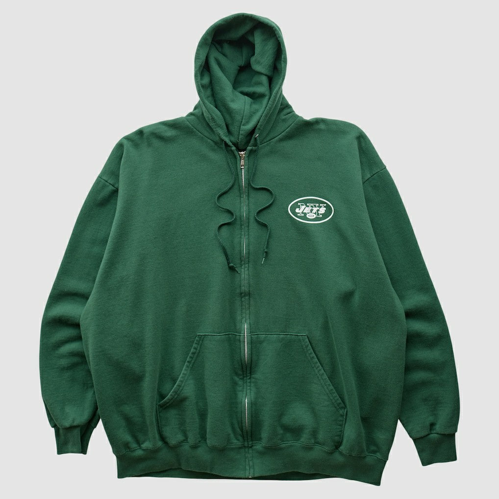 New York Jets NFL 2000s Hooded Full Zip Sweatshirt - Green Sweatshirts