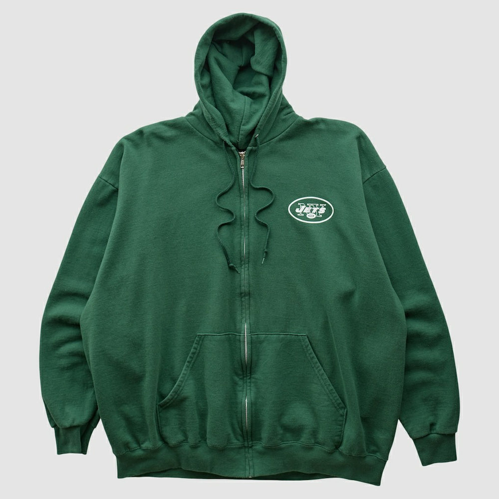 New York Jets NFL 2000s Hooded Full Zip Sweatshirt - Green Sweatshirts