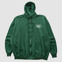 New York Jets NFL 2000s Hooded Full Zip Sweatshirt - Green Sweatshirts