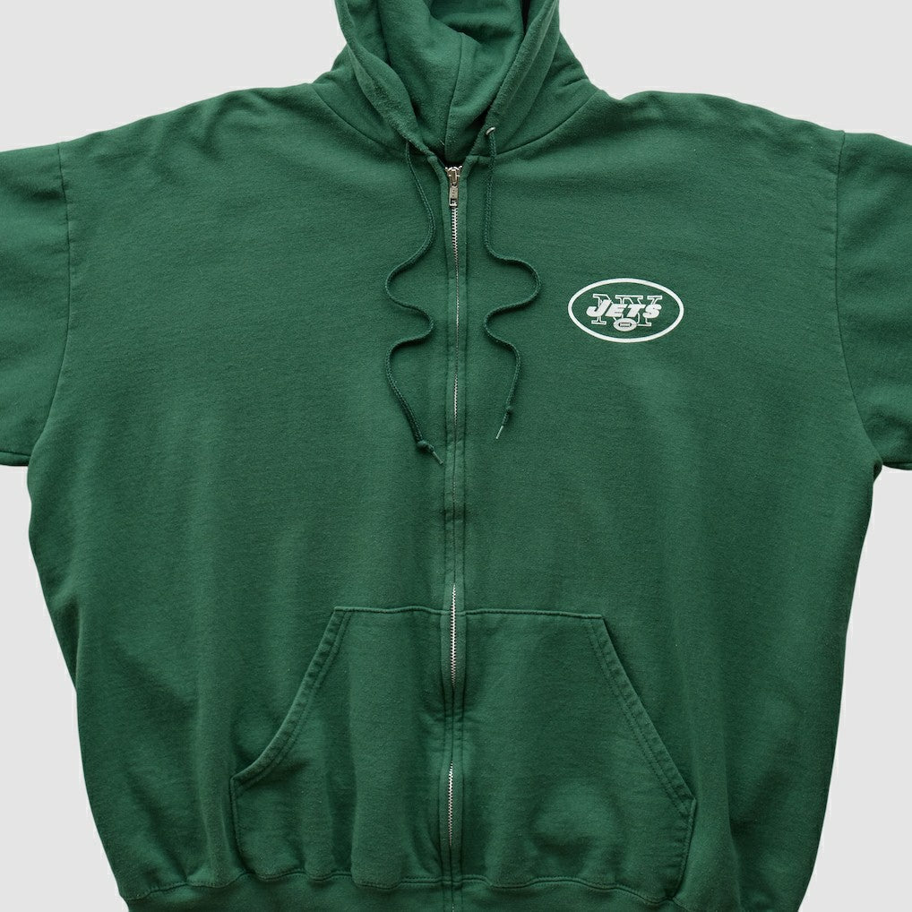 New York Jets NFL 2000s Hooded Full Zip Sweatshirt - Green Sweatshirts