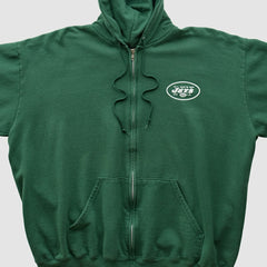 New York Jets NFL 2000s Hooded Full Zip Sweatshirt - Green Sweatshirts