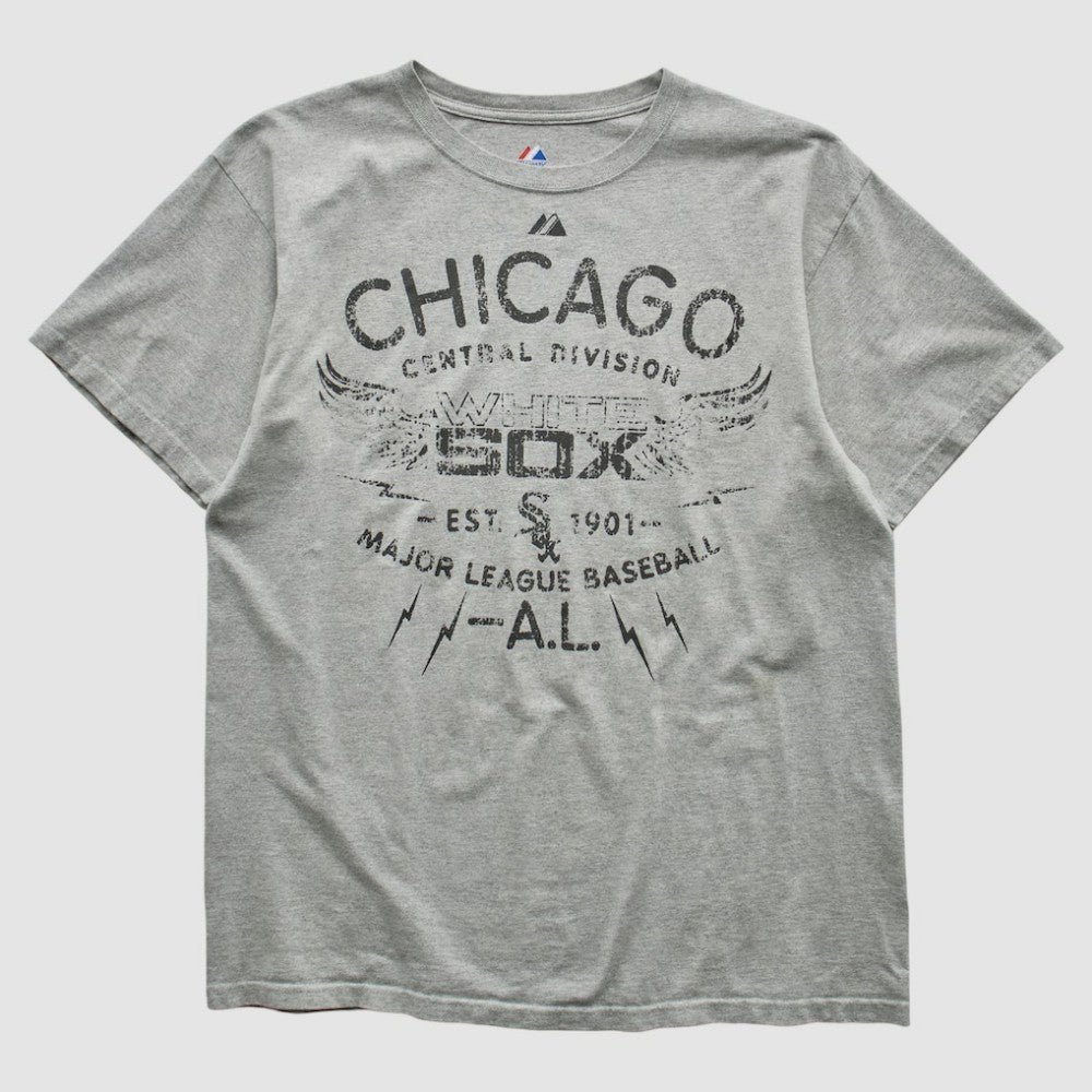 Chicago White Sox Majestic 2010s T-shirt - Heather Gray - Vintage T-shirts