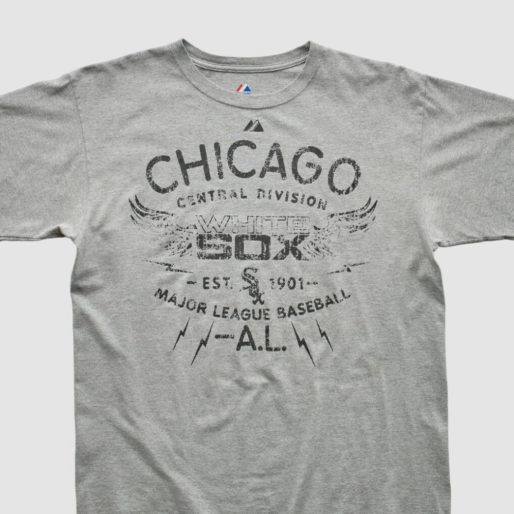 Chicago White Sox Majestic 2010s T-shirt - Heather Gray - Vintage T-shirts