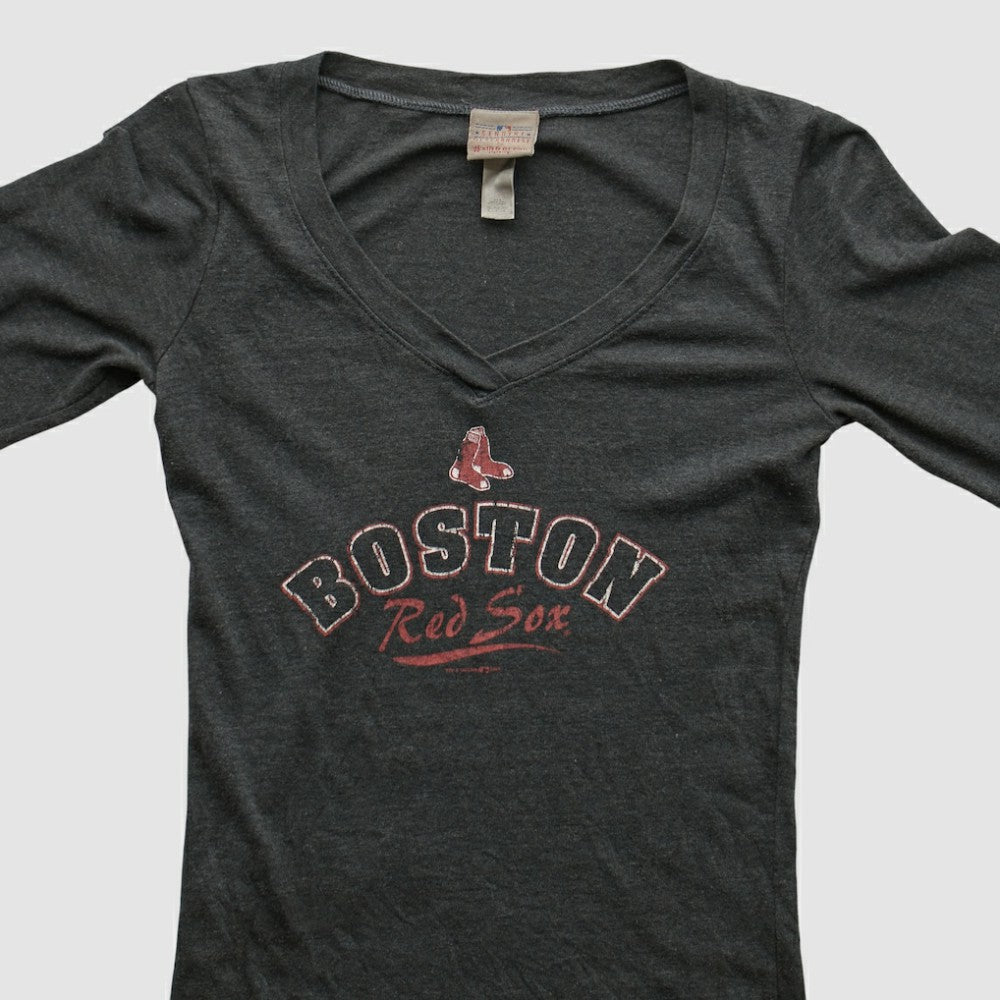 Boston Red Sox Genuine Merchandise 2010s Long Sleeve T-shirt - Charcoal - XXVintage T-shirts