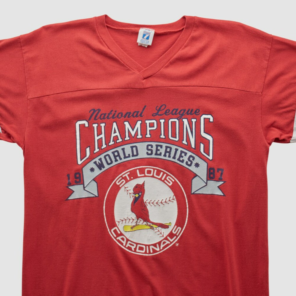 St. Louis Cardinals Logo Athletic 1987 T-shirt - Red - Vintage T-shirts