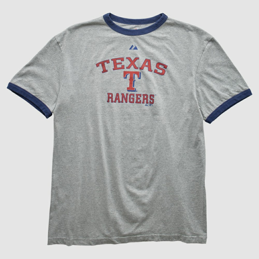 Texas Rangers Majestic 2010 T-shirt - Heather Gray - Vintage T-shirts