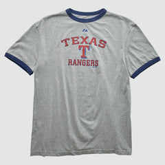 Texas Rangers Majestic 2010 T-shirt - Heather Gray - Vintage T-shirts