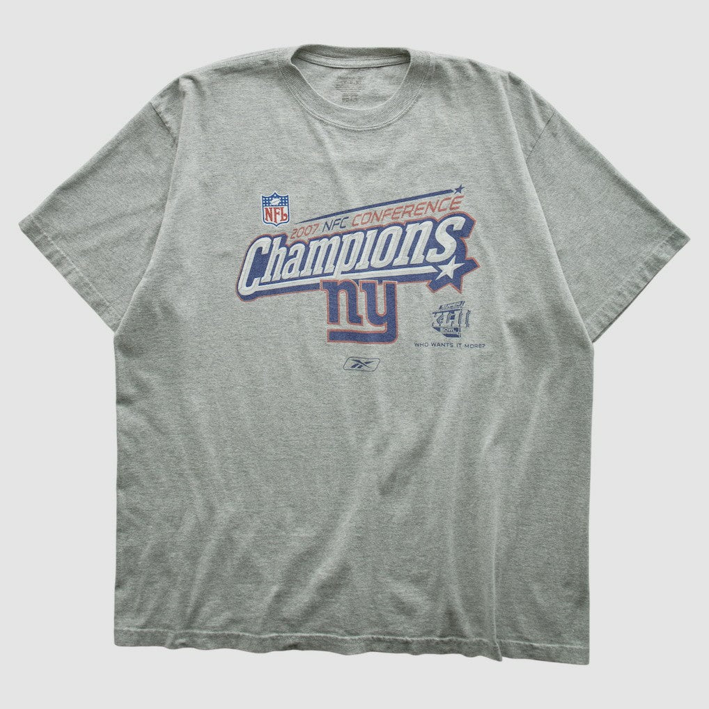 New York Giants Reebok 2007 T-shirt - Heather Gray T-shirts