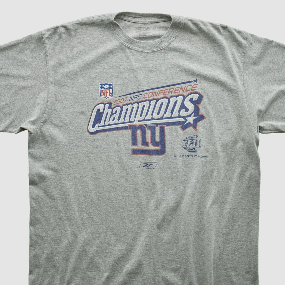 New York Giants Reebok 2007 T-shirt - Heather Gray T-shirts