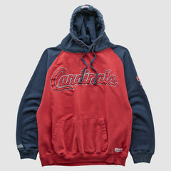 St. Louis Cardinals Stitches 2000s Hooded Pullover Sweatshirt - Red - Vintage Pullover