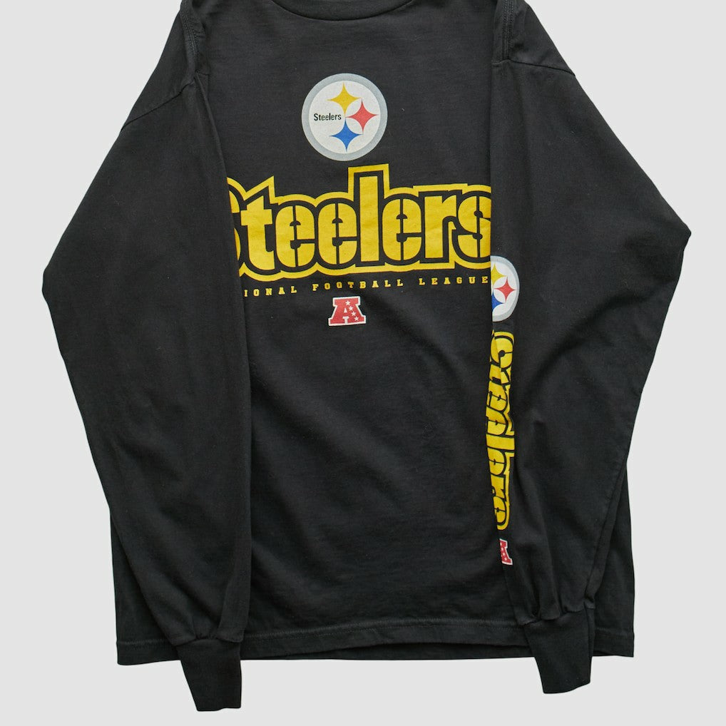 Pittsburgh Steelers NFL 2000s Long Sleeve T-shirt - Black T-shirts