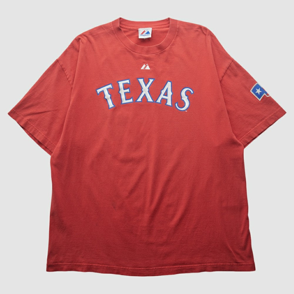 Texas Rangers Majestic 2000s T-shirt - Red - Vintage T-shirts