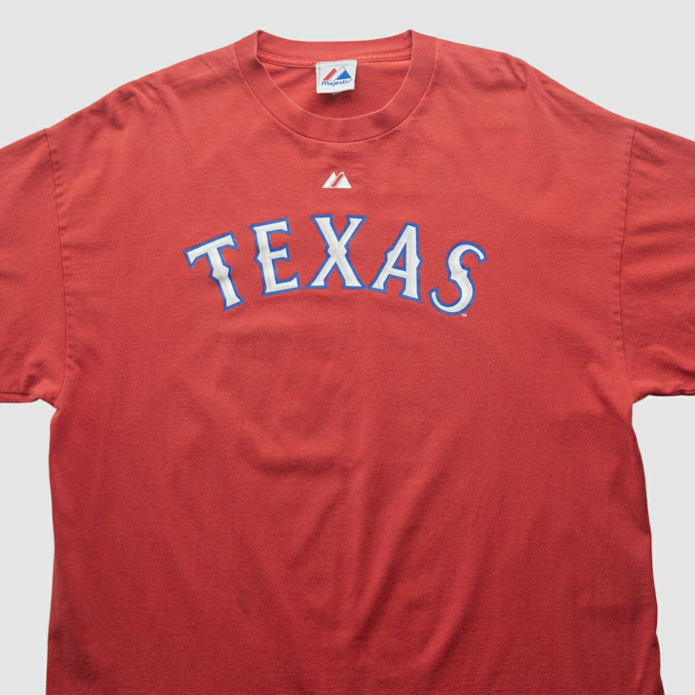 Texas Rangers Majestic 2000s T-shirt - Red - Vintage T-shirts