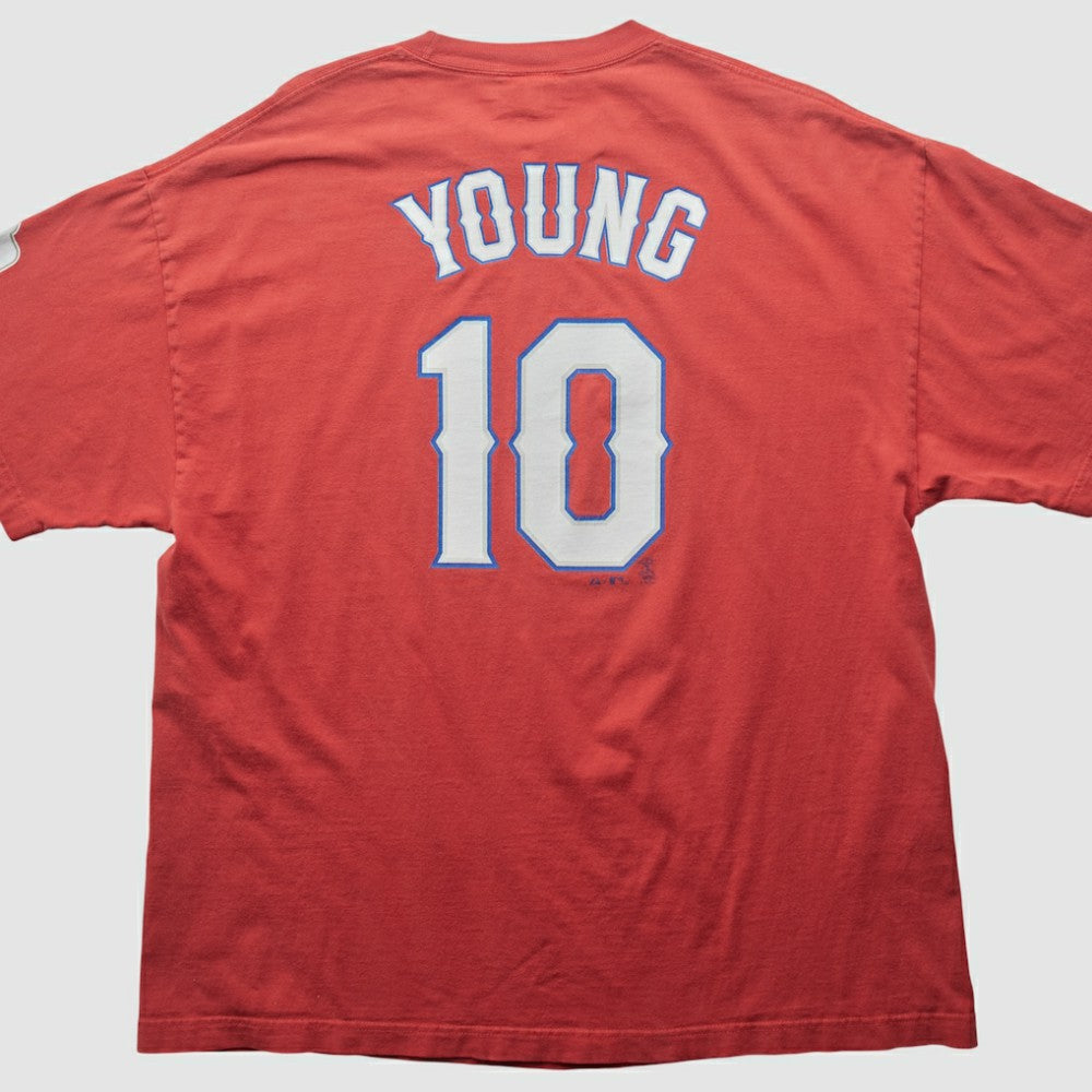 Texas Rangers Majestic 2000s T-shirt - Red - Vintage T-shirts