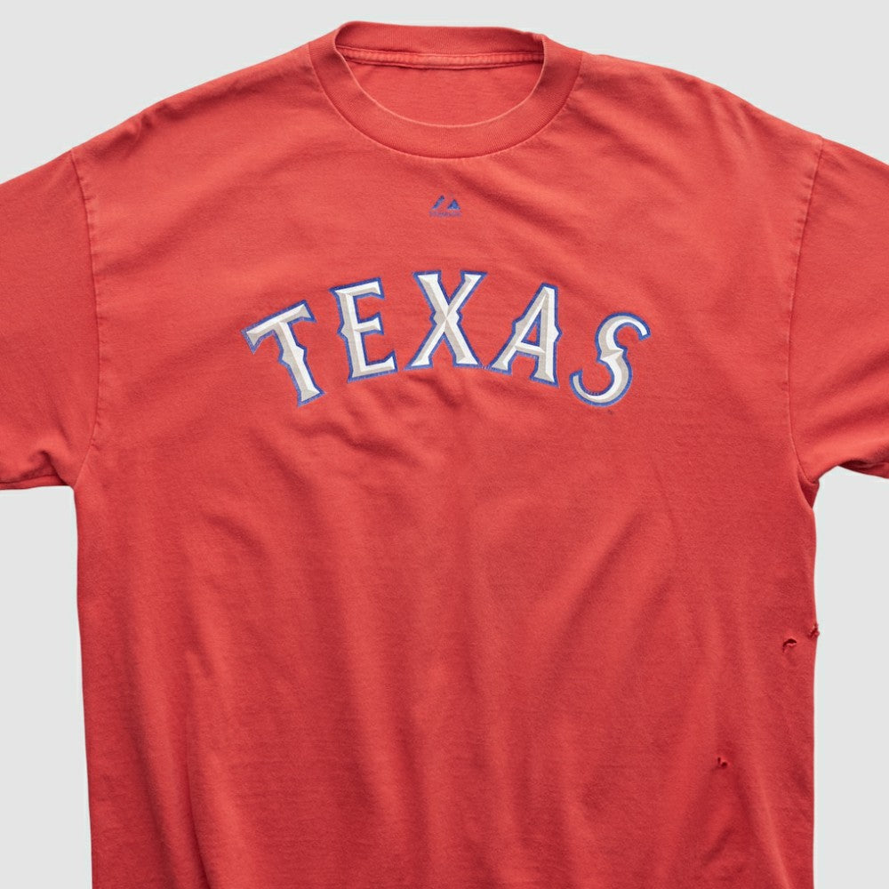 Texas Rangers Majestic 2000s T-shirt - Red - Vintage T-shirts