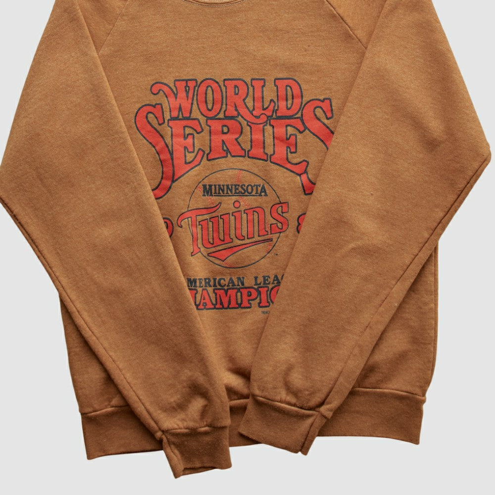Minnesota Twins Fun Fleece 1987 Pullover Sweatshirt - Brown - XXVintage Pullover