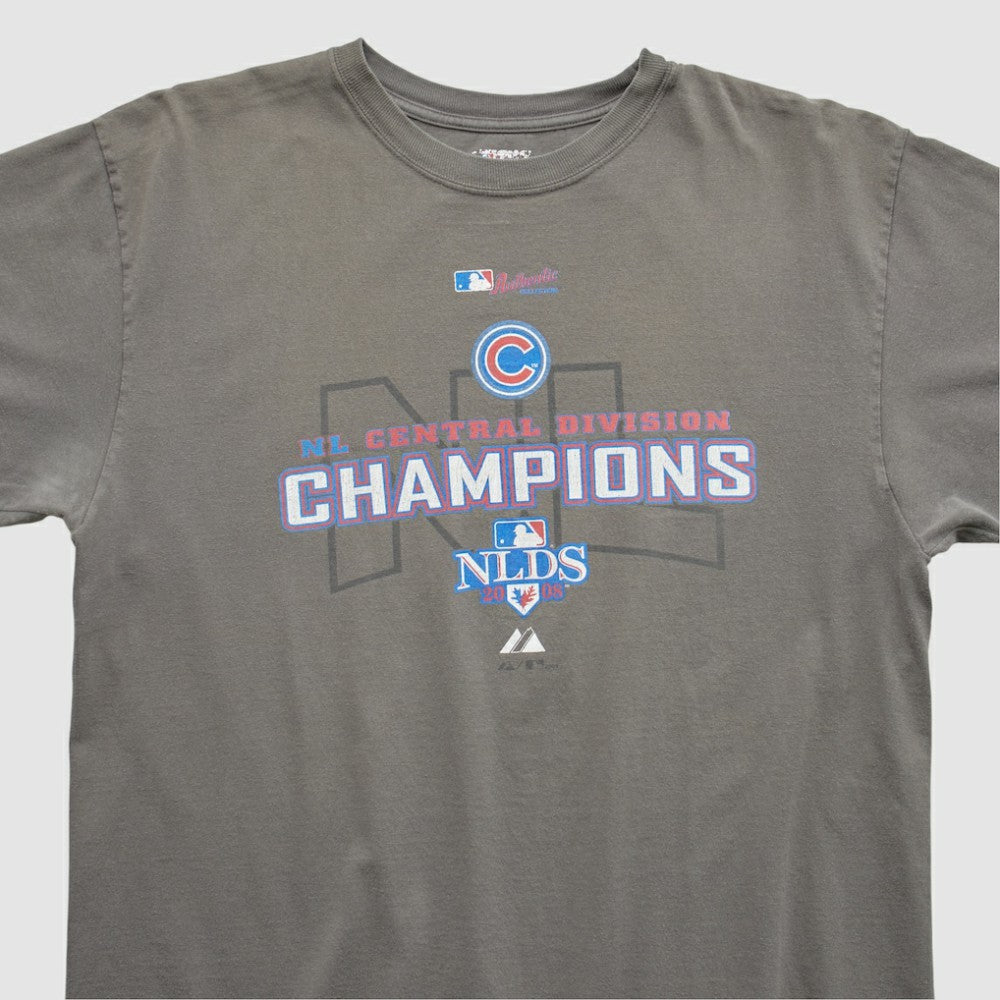 Chicago Cubs Majestic 2008 T-shirt - Charcoal - Vintage T-shirts